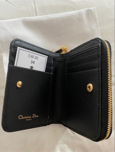 dior caro small grey|Dior caro compact zipped wallet.